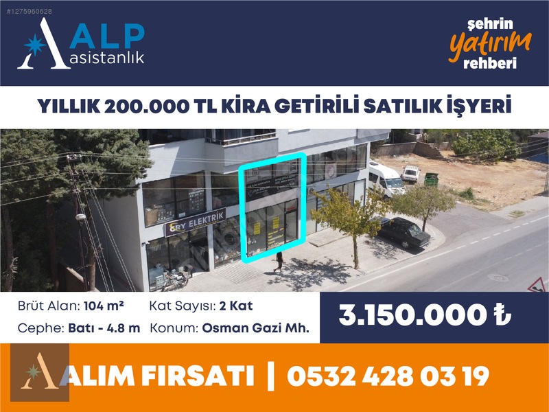ALP ASİSTANLIK'TAN YILLIK 200.000 KİRA GETİRİLİ SATILIK İŞYERİ - 2. küçük görsel