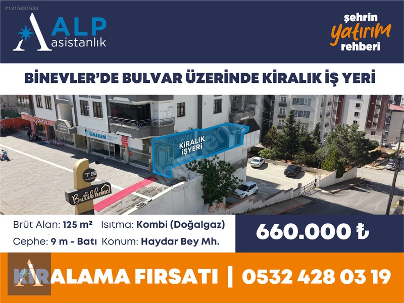 ALP ASİSTANLIK'TAN BİNEVLER'DE BULVAR ÜZERİNDE KİRALIK İŞ YERİ - 2. küçük görsel