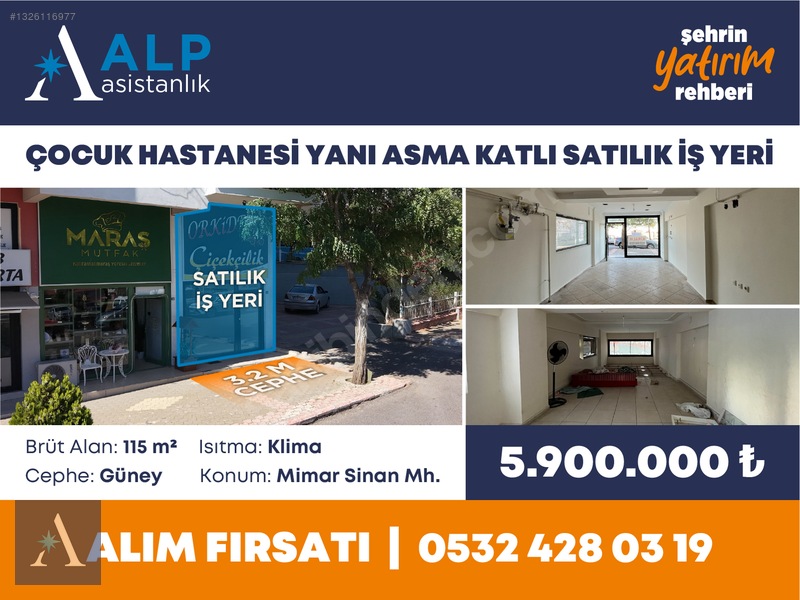 İNDİRİM FIRSATI | ÇOCUK HASTANESİ YANI ASMA KATLI SATILIK İŞYERİ - 2. küçük görsel