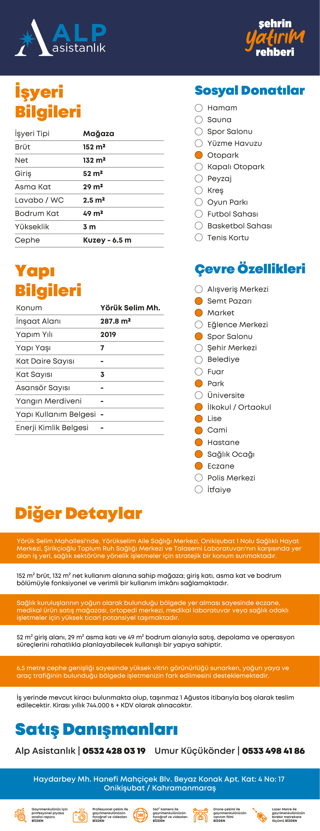 ALP ASİSTANLIK'TAN 9+4 HEKİMLİ ASM KARŞISI KİRALIK ECZANE YERİ bilgi görseli