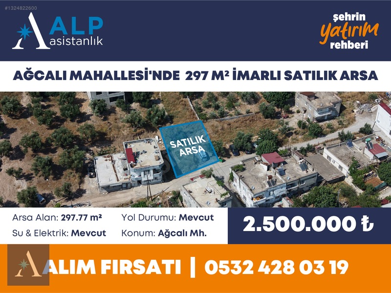 ALP ASİSTANLIK'TAN AĞCALI'DA 297 M² İMARLI SATILIK ARSA - 2. küçük görsel