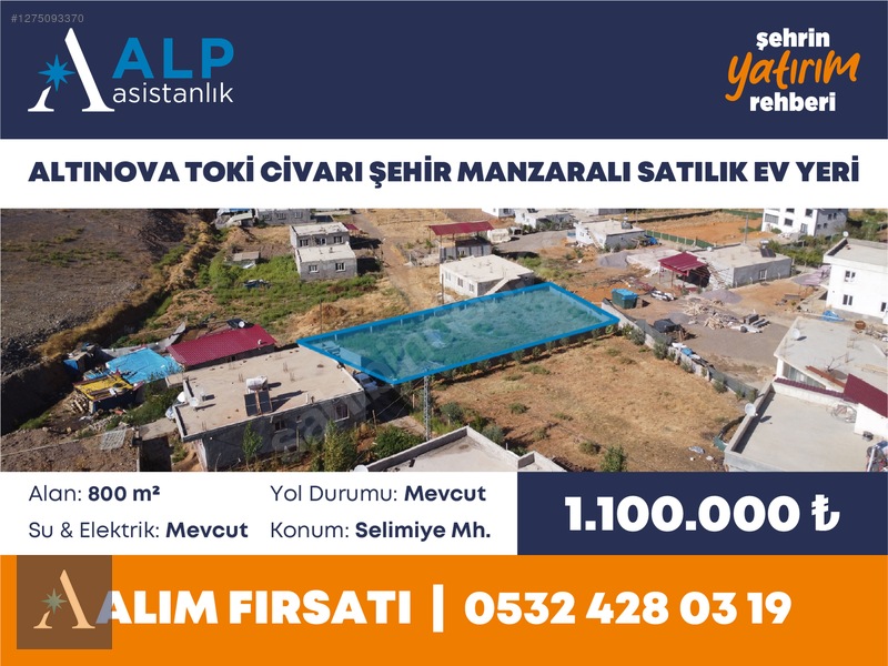 ALTINOVA TOKİ CİVARI ŞEHİR MANZARALI SATILIK EV YERİ - 2. küçük görsel