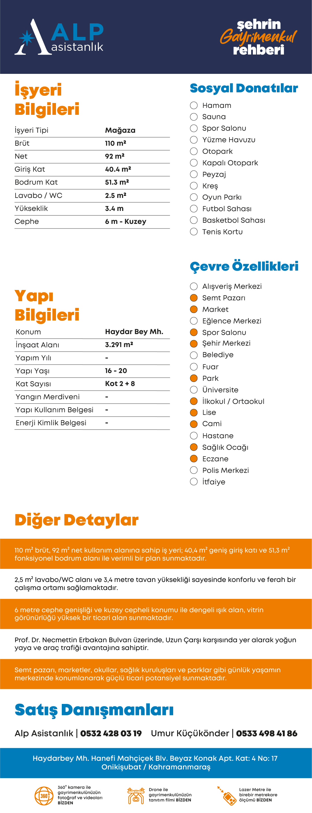 ALP ASİSTANLIK'TAN BULVAR ÜZERİ UZUN ÇARŞI KARŞI KİRALIK İŞYERİ bilgi görseli