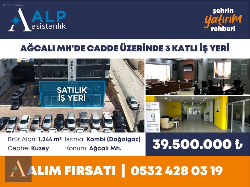 ALP ASİSTANLIK'TAN AĞCALI MH'DE CADDE ÜZERİNDE 3 KATLI İŞ YERİ - 2. küçük görsel