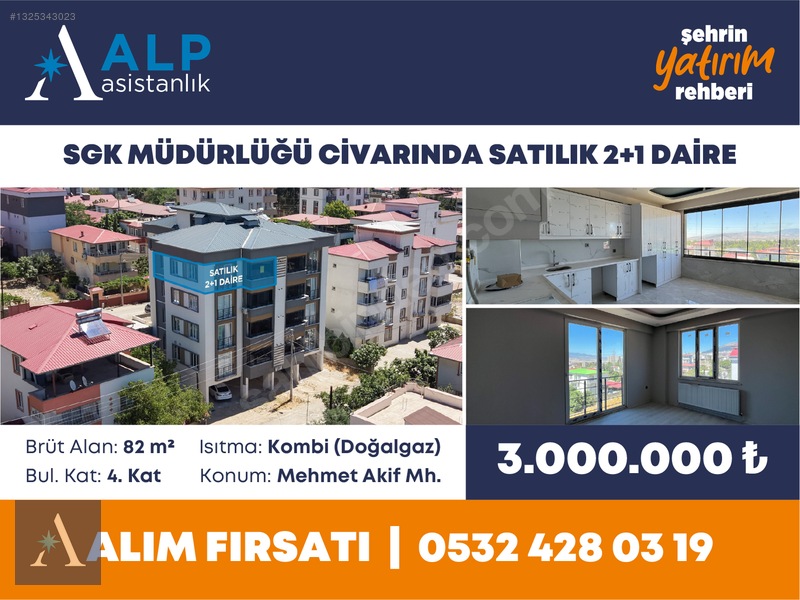 ALP ASİSTANLIK'TAN SGK MÜDÜRLÜĞÜ CİVARINDA SATILIK 2+1 DAİRE - 2. küçük görsel