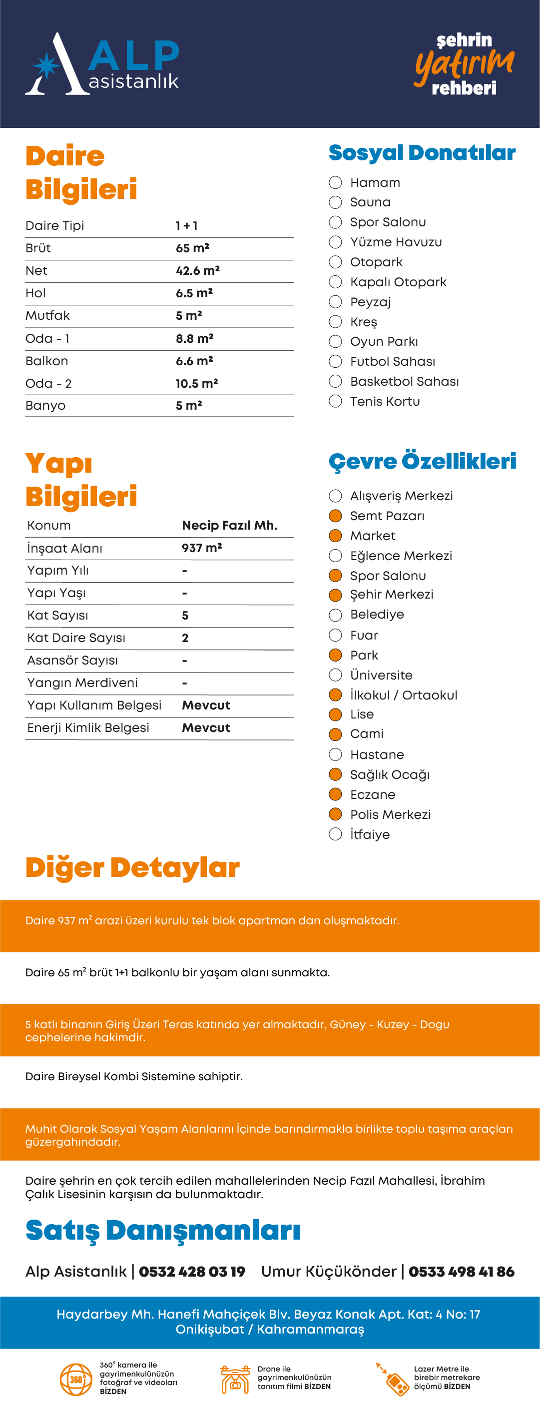 ALP ASİSTANLIK'TAN İBRAHİM ÇALIK LİSESİ YANI KİRALIK 1+1 DAİRE bilgi görseli
